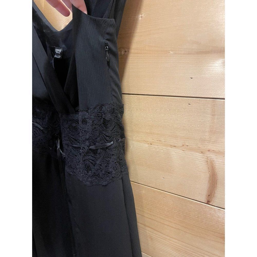 NWT Esprit Black Chiffon Dress Sz 14 - Picture 7 of 10